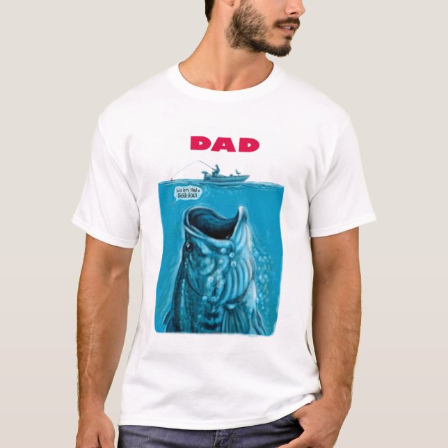 T-shirt Le papa a besoin d'un plus grand bateau de pêche (Devant)