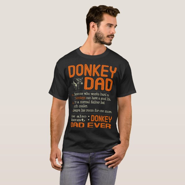 T-shirt Le papa d'âne aiment le père normal beaucoup de (Devant entier)