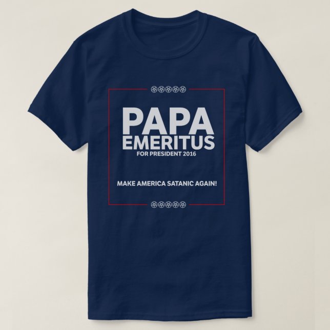 T-shirt Le papa E "campagne" - rendez l'Amérique satanique (Design devant)
