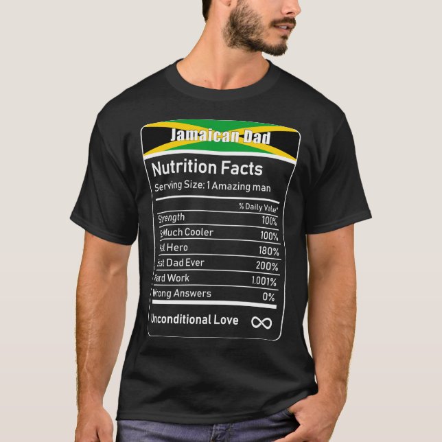 T-shirt Le papa jamaïcain et la valeur nutritive de la Fêt (Devant)