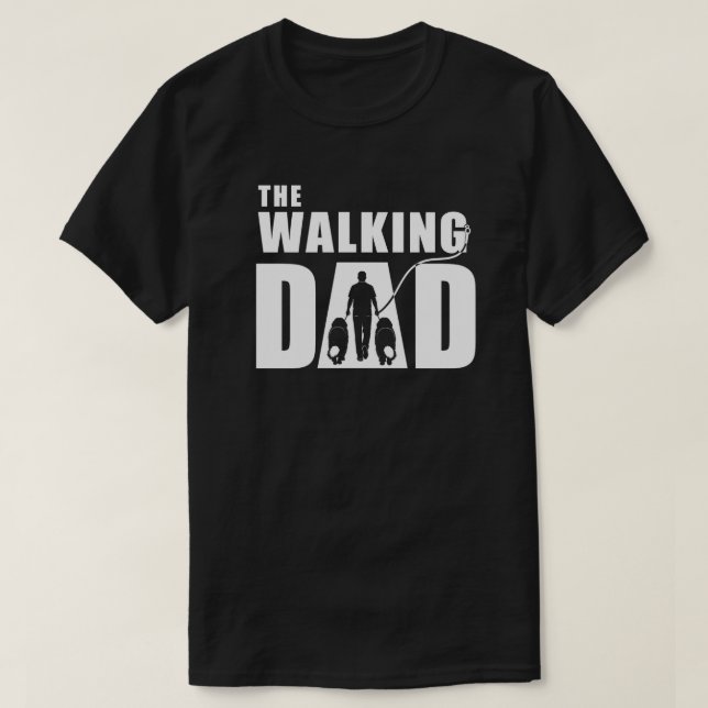 T-shirt Le papa Terre-Neuve qui marche  (Design devant)