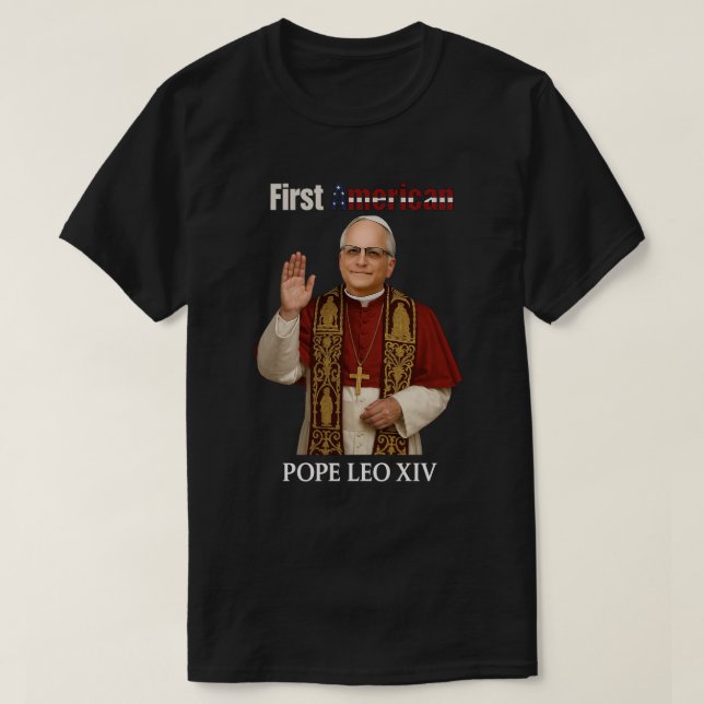 T-shirt Le Pape Léon XIV : Premier pape américain | Reliur (Design devant)