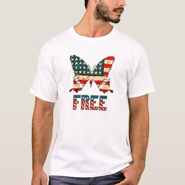 T-shirt Le papillon américain de la liberté (Devant)