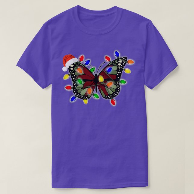 T-shirt Le papillon de Noël s'est retrouvé dans une corde  (Design devant)