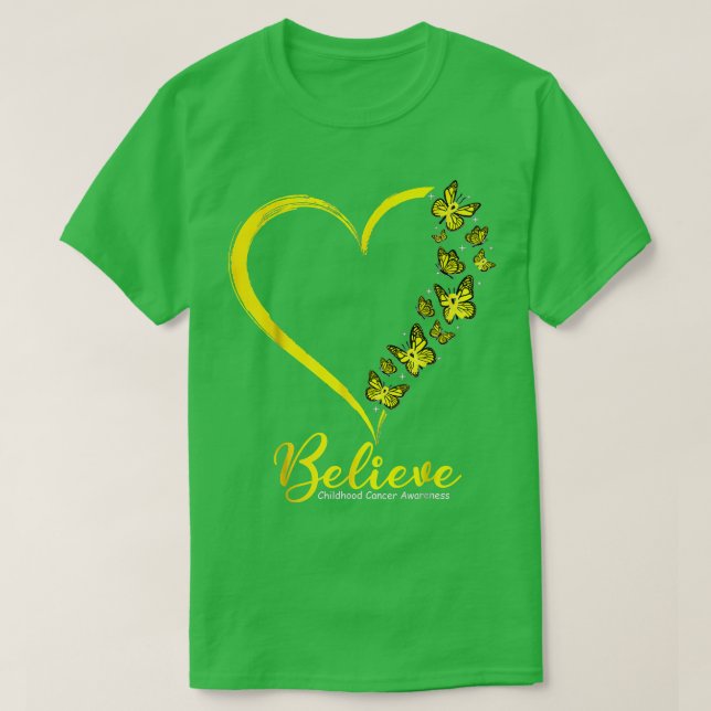 T-shirt Le papillon d'or croit la sensibilisation au cance (Design devant)