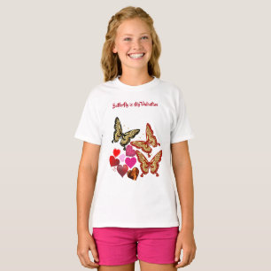 T-shirt Le papillon est ma Saint Valentin balayer le coeur