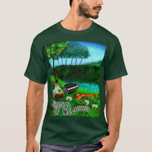 T-shirt Le paradis des mélodies avec verdure et lac