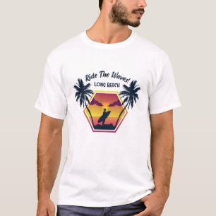 T-shirt Le paradis est sur la mer Hawaii Rétro Surf Couche