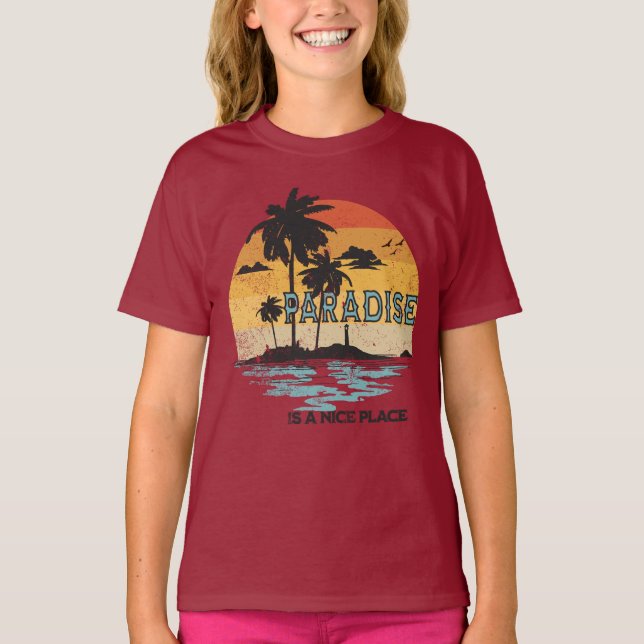 T-shirt Le Paradis Est Un Endroit Agréable (Devant)