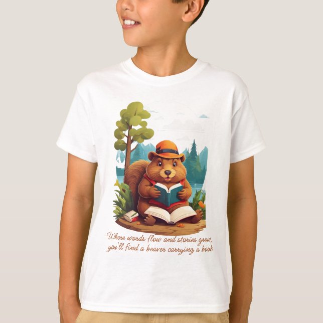 T-shirt Le paradis littéraire de Beaver pour les amateurs  (Devant)
