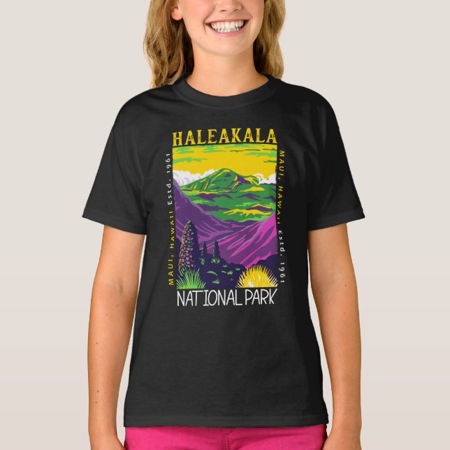 T-shirt Le Parc national de Haleakala Hawaii Vintage (Devant)