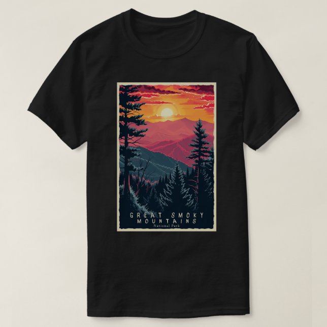T-shirt Le parc national des Great Smoky Mountains voyage  (Design devant)