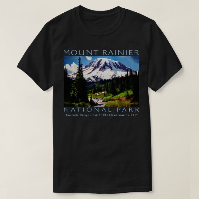 T-shirt Le Parc national du Mont Rainier (Design devant)