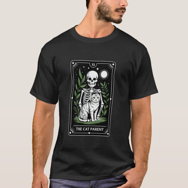 T-shirt Le parent de chat Tarot drôle de chat (Devant)