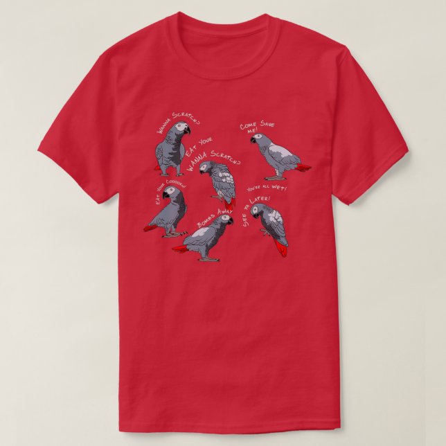T-shirt Le Parrot Gris Africain (Design devant)