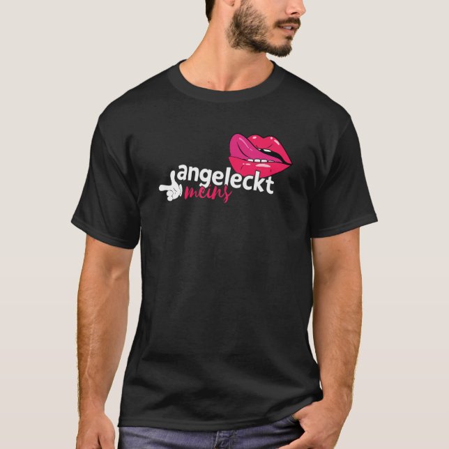 T-shirt Le partenaire regarde la bouche de couple avec la  (Devant)