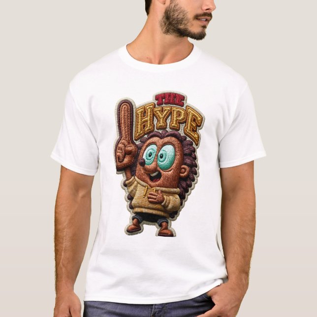 T-shirt Le Patch Brodé Hérisson Drôle de Hype Cadeau (Devant)