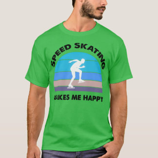 T-shirt Le Patinage De Vitesse Me Rend Heureux Ventilateur