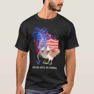 T-shirt Le Patrio Américain Du Drapeau 4 juillet Poulet