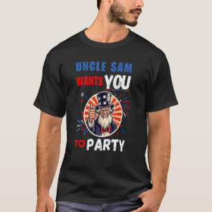 T-shirt Le Patriotique 4 juillet Oncle Sam Veut Que Tu Par
