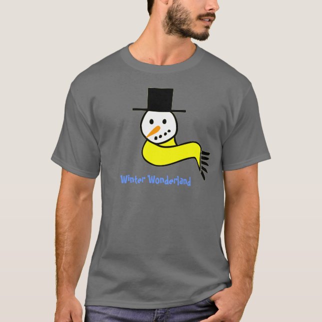 T-shirt Le pays des merveilles d'hiver de bonhomme de (Devant)