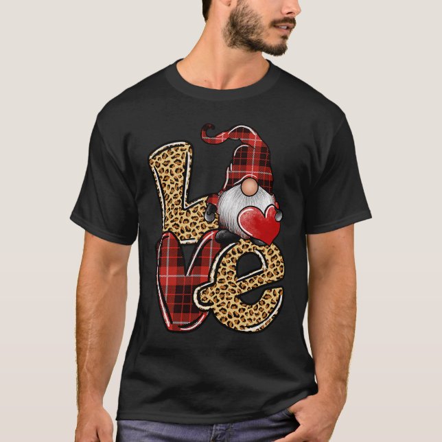 T-shirt Le pays Saint Valentin Amour Léopard Buffalo Plaid (Devant)