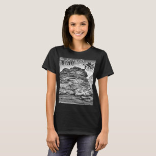 T-shirt Le paysage de Bonsai Tree en noir et blanc