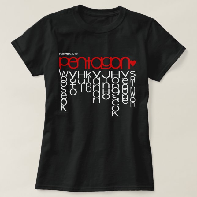 T-shirt Le Pentagone rouge (Design devant)