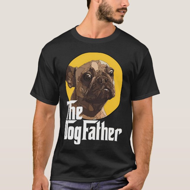 T-shirt Le père chien Frenchie Papa (Devant)