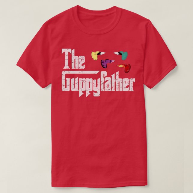 T-shirt Le Père Guppys Papa Papa Pa Papa Papa Guppies Aqua (Design devant)