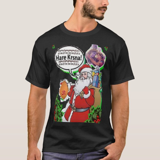 T-shirt Le père noël - ॐ de Krishna de lièvres (Devant)