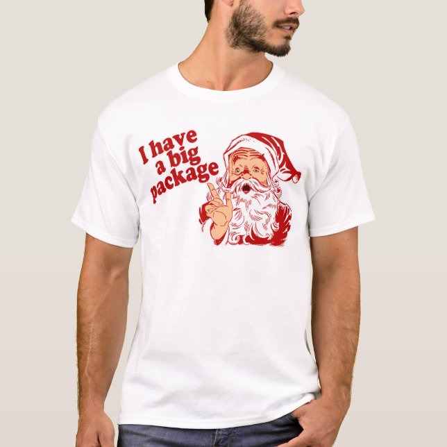 T-shirt Le père noël a un grand paquet (Devant)