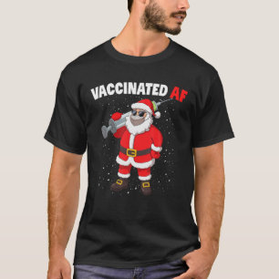 T-shirt Le Père Noël AF Vacciné Dans La Syringue Masque Ch