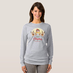 T-shirt Le Père Noël arrive   Manche longue pour femmes