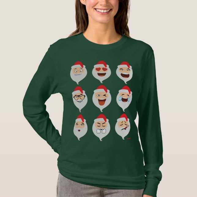 T-shirt Le Père Noël asiatique Emojis Noël amusant (Devant)