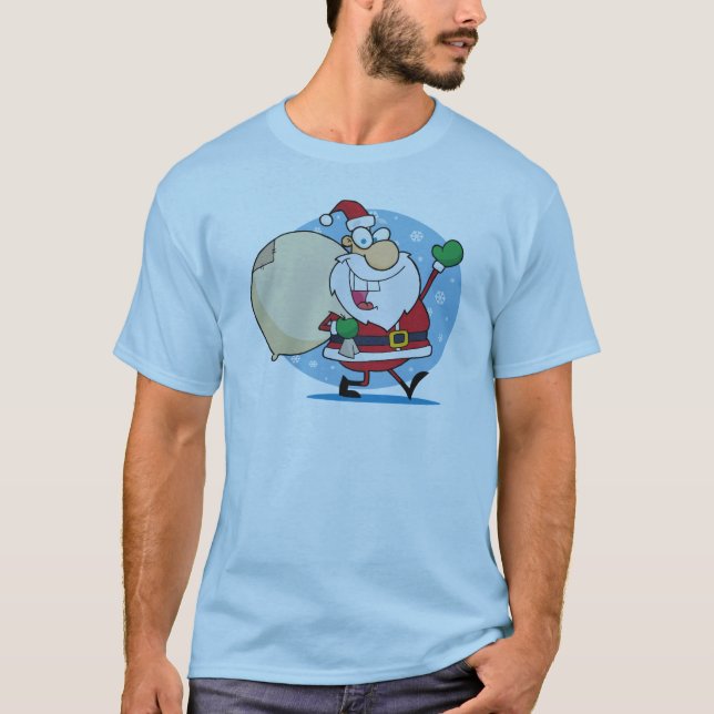 T-shirt Le père noël avec la conception de vacances de (Devant)