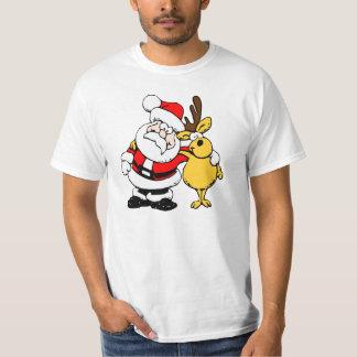 T-shirt Le père noël avec un cerf commun