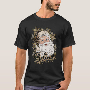 T-shirt Le Père Noël Croit Leopard Noël Femmes Enfants M