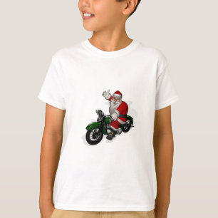 T-shirt Le père noël drôle sur la motocyclette vintage