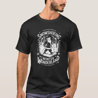 T-shirt Le Père Noël en raquettes à neige dans un Chr Wond