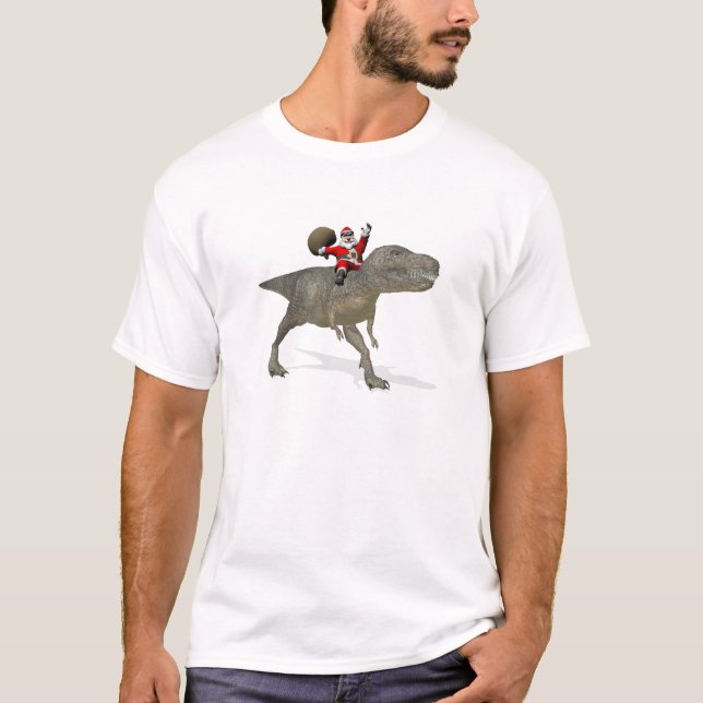 T-shirt Le Père Noël En Train De Circuler Sur Trex (Devant)