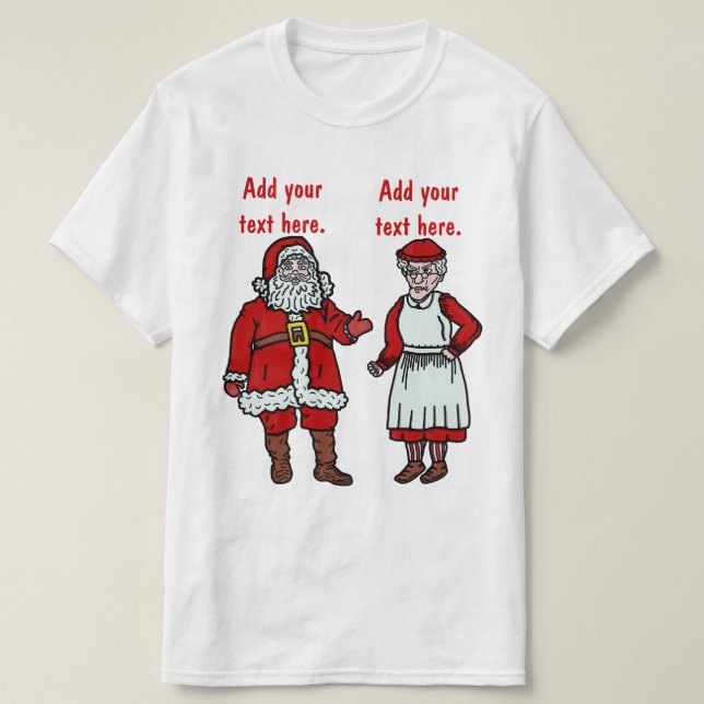 T-shirt Le père noël et Mme drôles Christmas Personalized (Design devant)