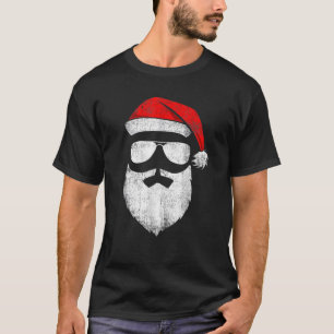 T-shirt Le Père Noël Face Lunettes De Soleil Avec Barbe Ca