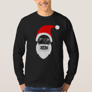 T-shirt Le Père Noël Hipster Porter Masque Visage 2020 Coo