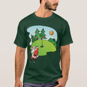 T-shirt Le père noël jouant au golf sur le 9ème trou