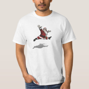 T-shirt Le Père Noël Montre Un Grand Jete Élégant