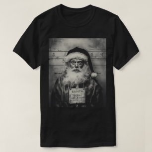 T-shirt Le Père Noël Mugshot : La liste des vilains n'est