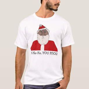 T-shirt Le père noël noir fâché, vous souhaitant Noël