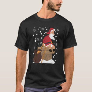 T-shirt Le Père Noël Poops Dans La Représentation De Noël 