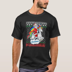 T-shirt Le Père Noël Se Rendait Sur Une Unicorne Vilaine V